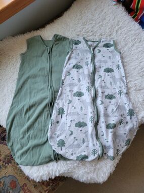 Sage Green & White Woodland Sleep Sack Set